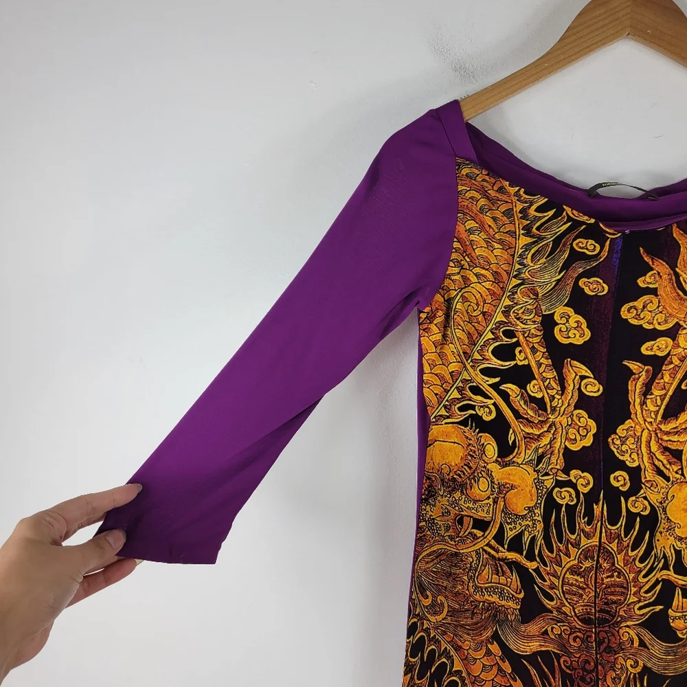 Roberto Cavalli Vintage Y2K Mesh Dragon Print Mini Dress Rare Hard to Find - Picture 2 of 12